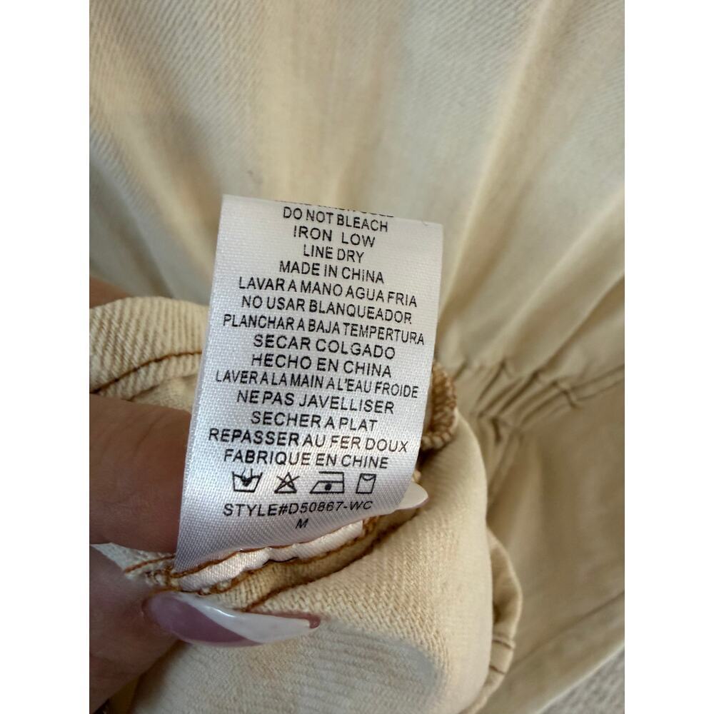 Whiteroom + Cactus Cotton Denim Shirt Dress Beige Snap Button Utility Size M - Picture 7 of 10